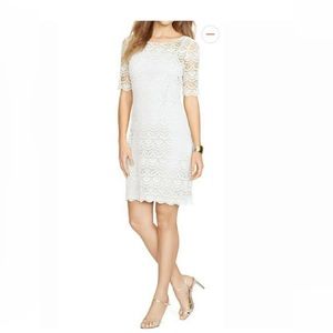 Ralph Lauren crocheted overlay dress - white size xl extra large 100% cotton NEW